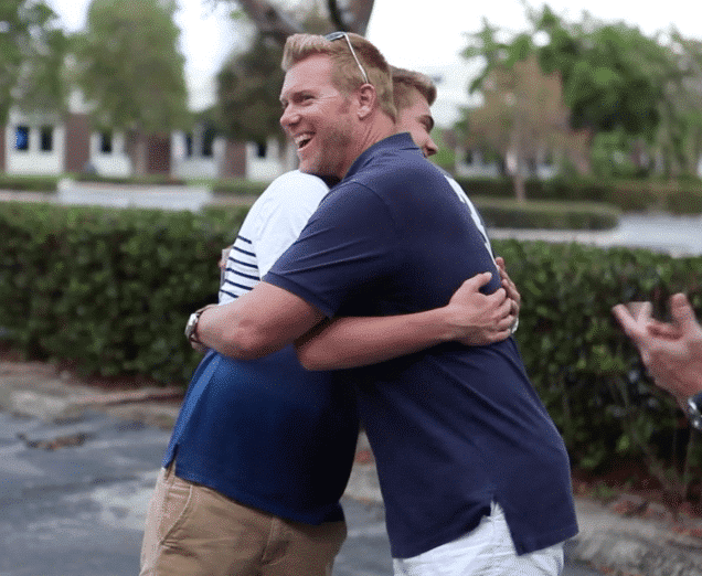 David Brown Hugging His Son